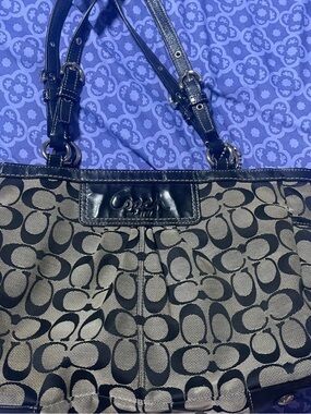 Coach Signature Canvas Tote Bag in Brown and Black